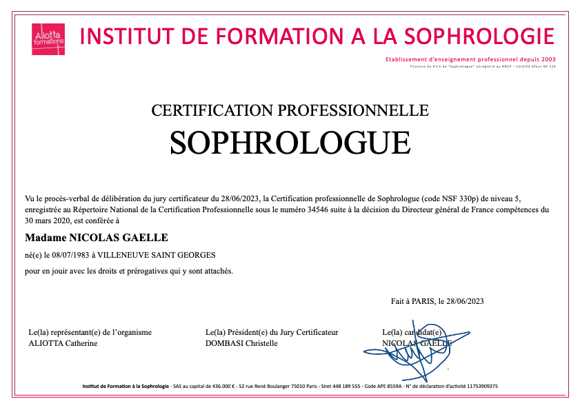 photo diplome Gaelle Nicolas