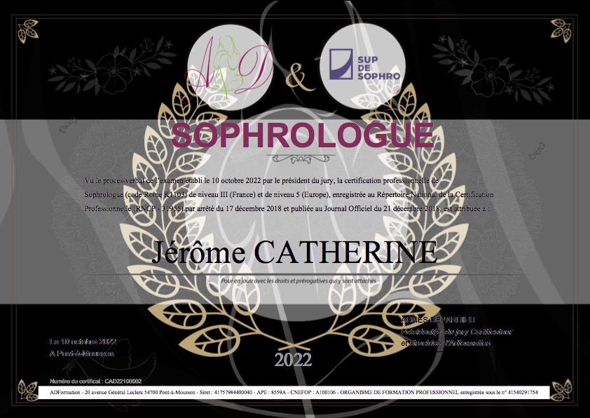 photo diplome Jérôme Catherine