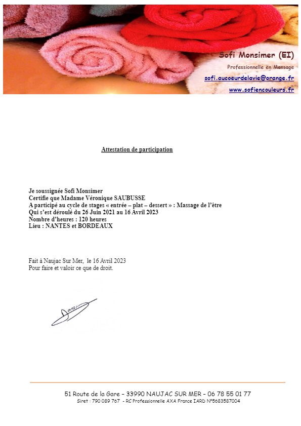 photo diplome VERONIQUE SAUBUSSE