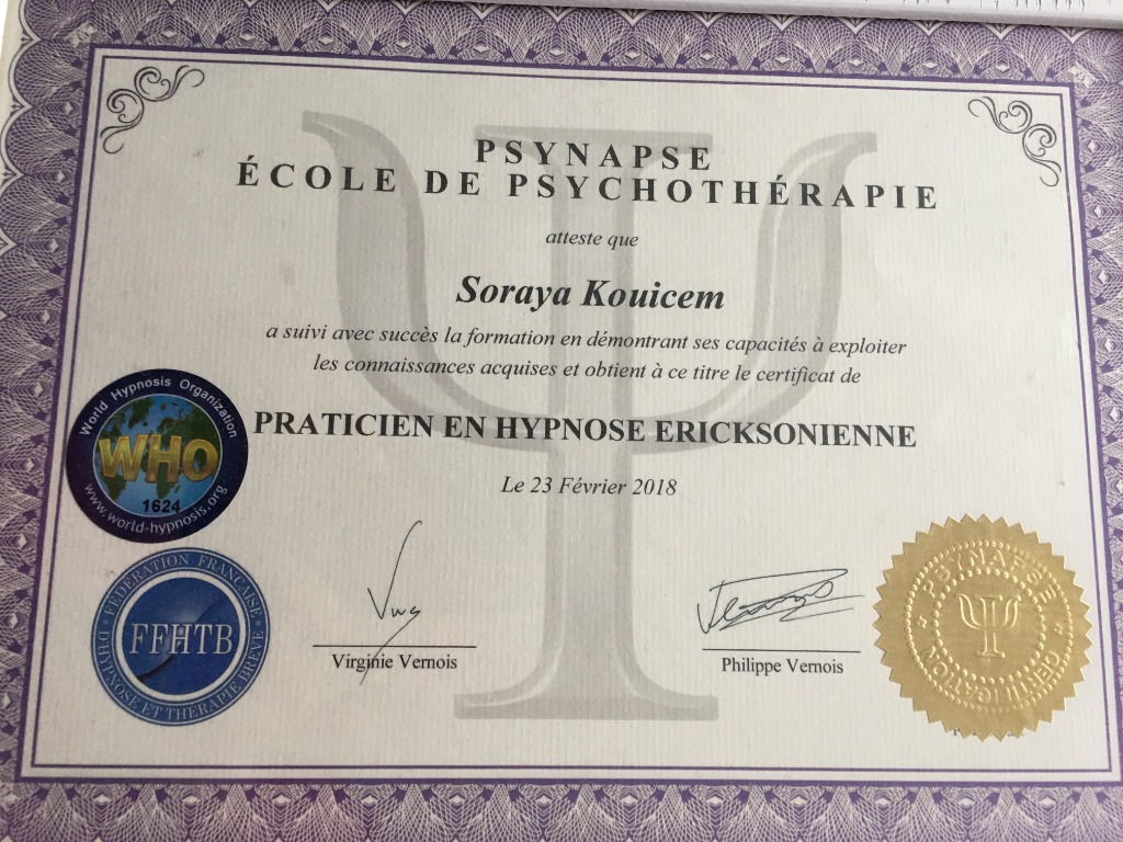 photo diplome So Tempérance: Soraya Kouicem