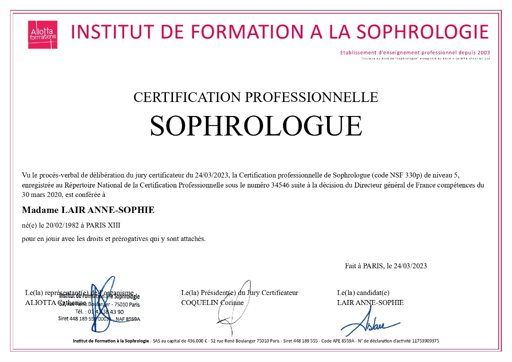 photo diplome Anne-sophie Lair