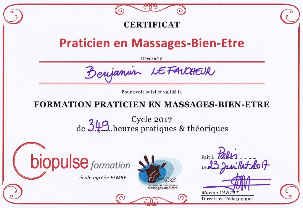 photo diplome Benjamin Le Faucheur