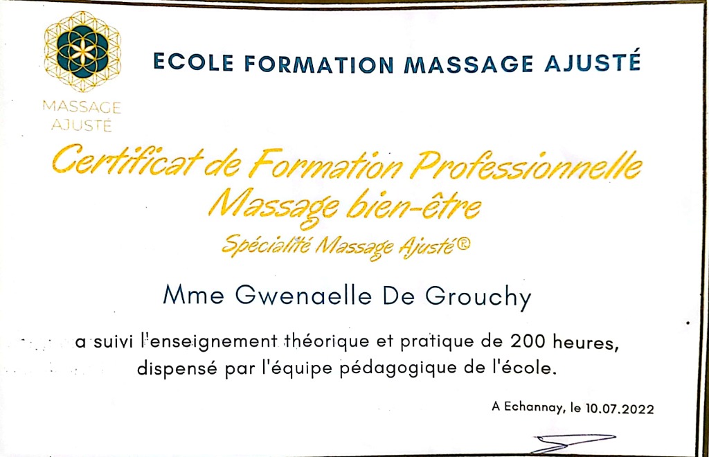 photo diplome Gwenaelle De grouchy waché