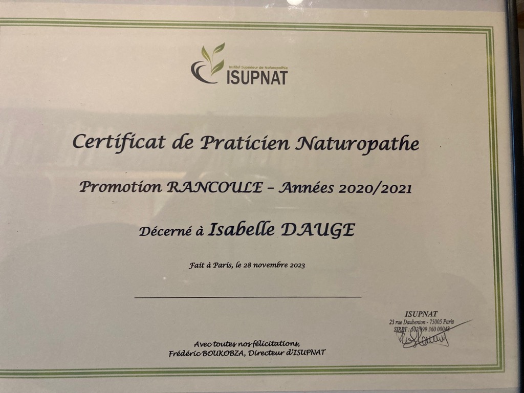 photo diplome Isabelle Dauge