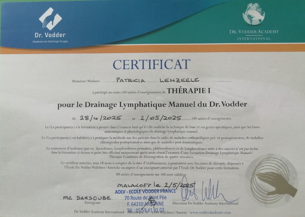 photo diplome Patricia Lenzeele 