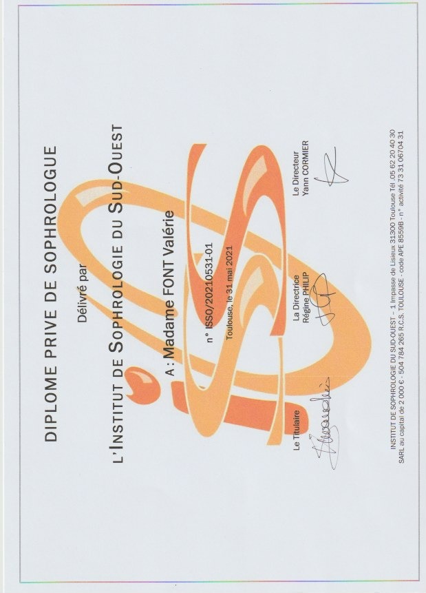 photo diplome Valérie FONT