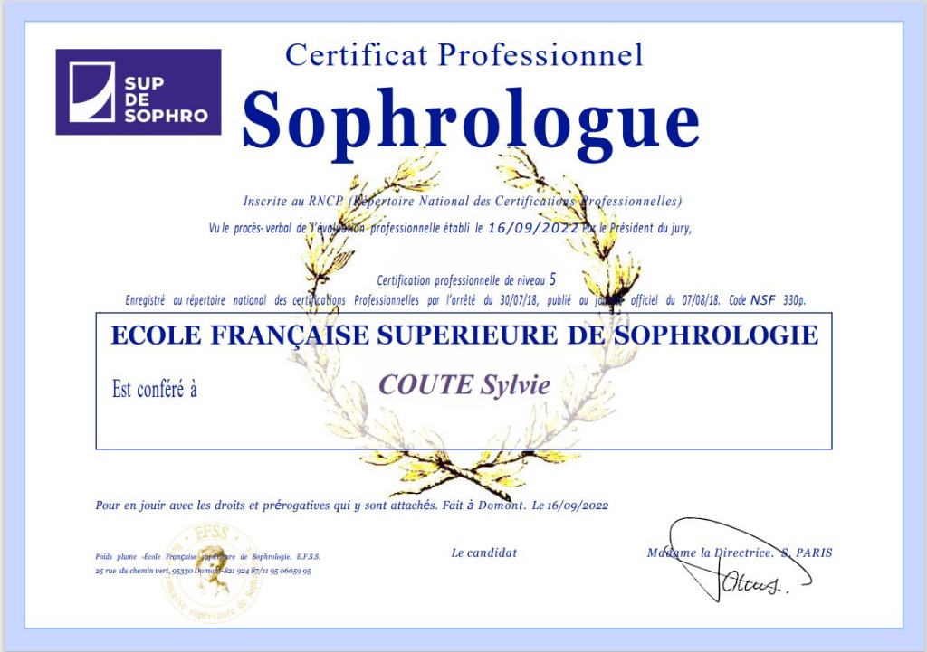 photo diplome Sylvie Couté