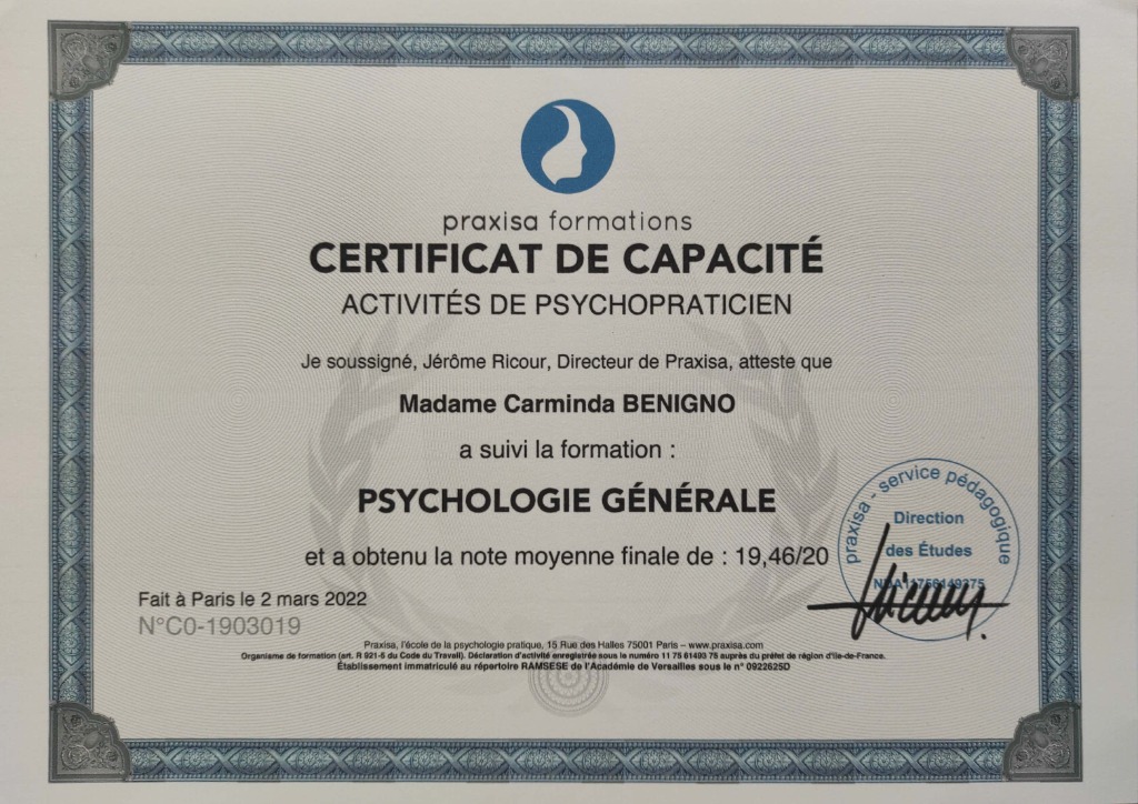 photo diplome Carminda BENIGNO