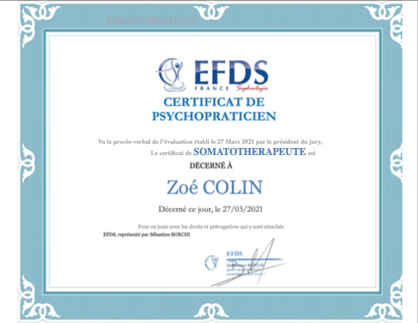 photo diplome Zoé COLIN