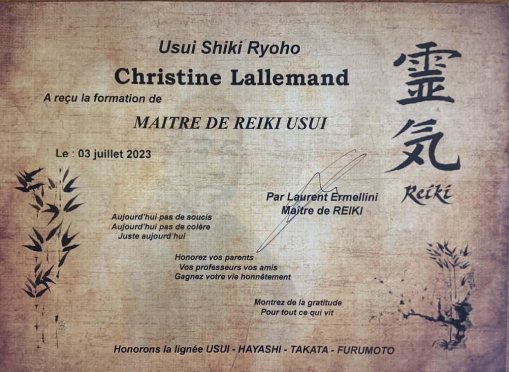 photo diplome Lallemand Marie-Christine 