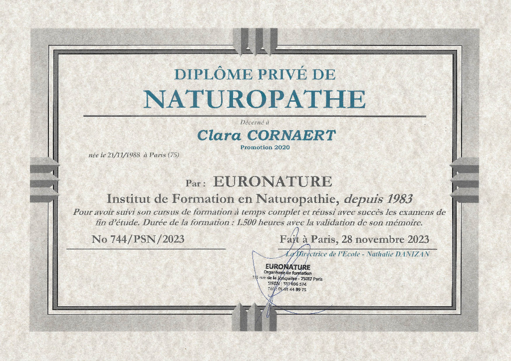 photo diplome Clara Cornaert