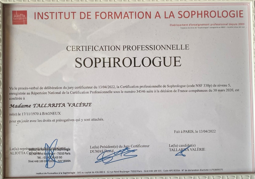 photo diplome Valérie Tallarita