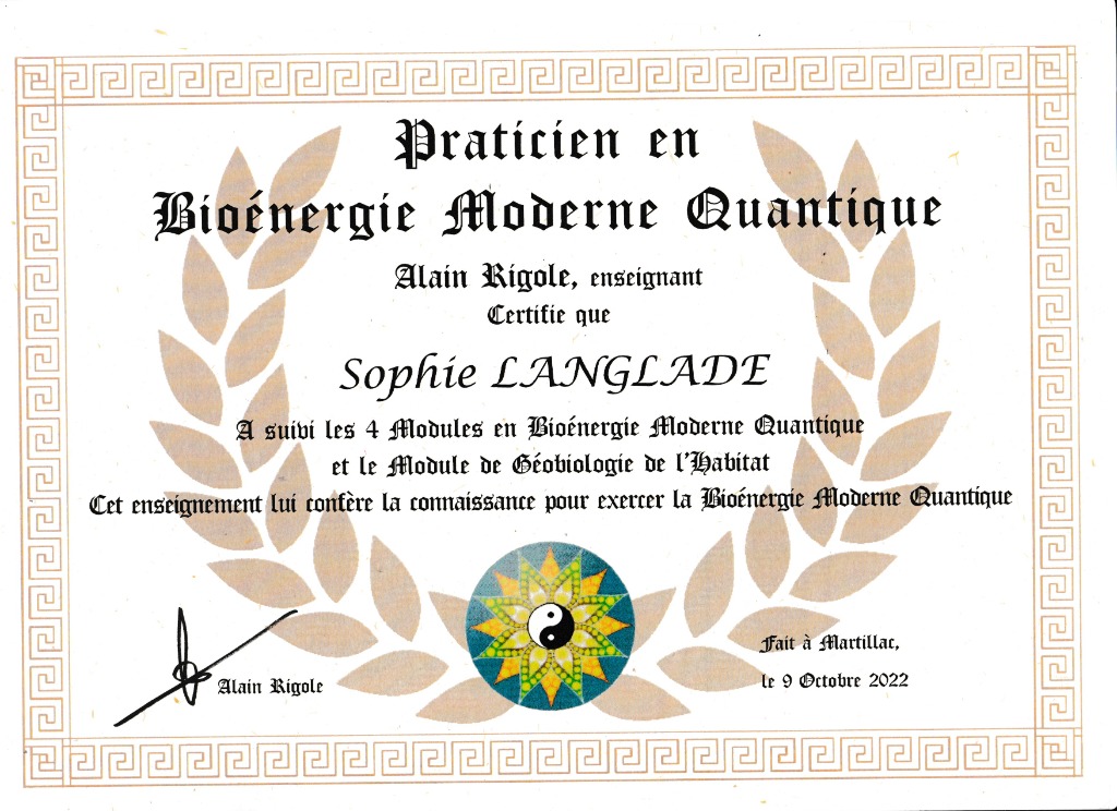 photo diplome SOPHIE LANGLADE EI