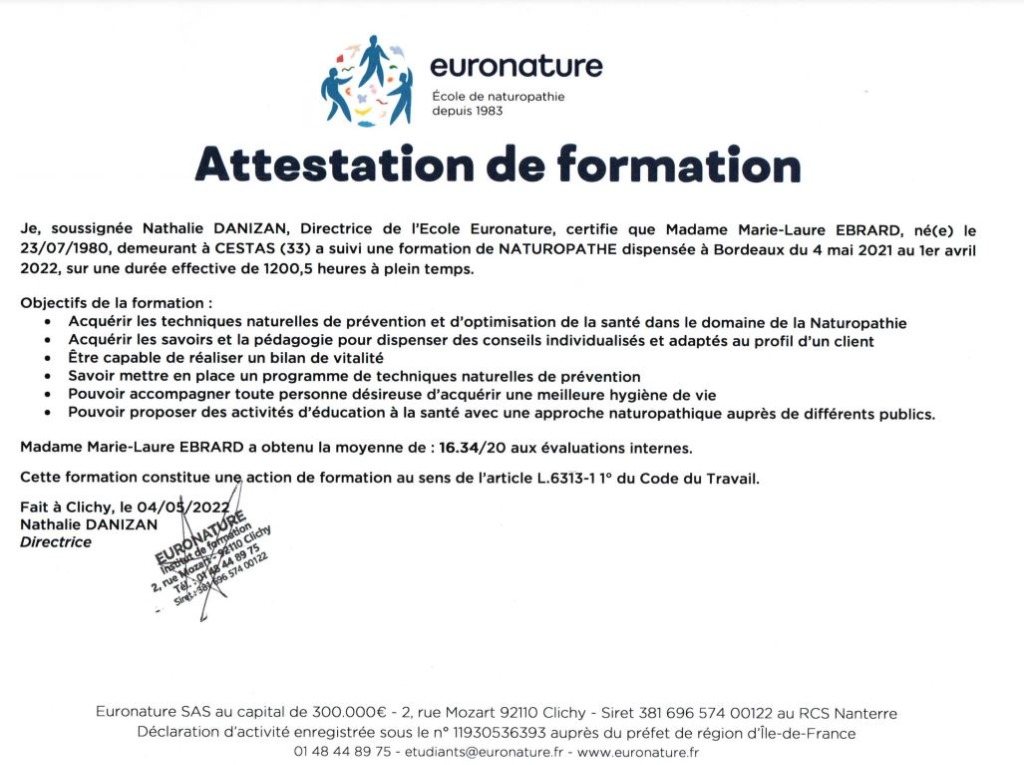 photo diplome Marie-laure EBRARD