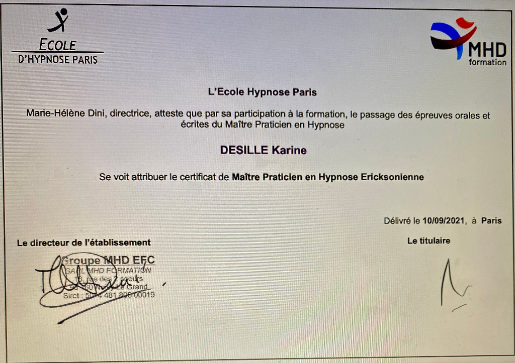 photo diplome Karine Desille