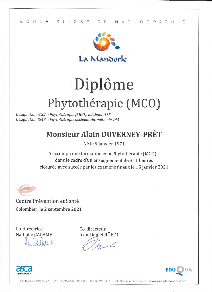 photo diplome Alain Duverney-Pret