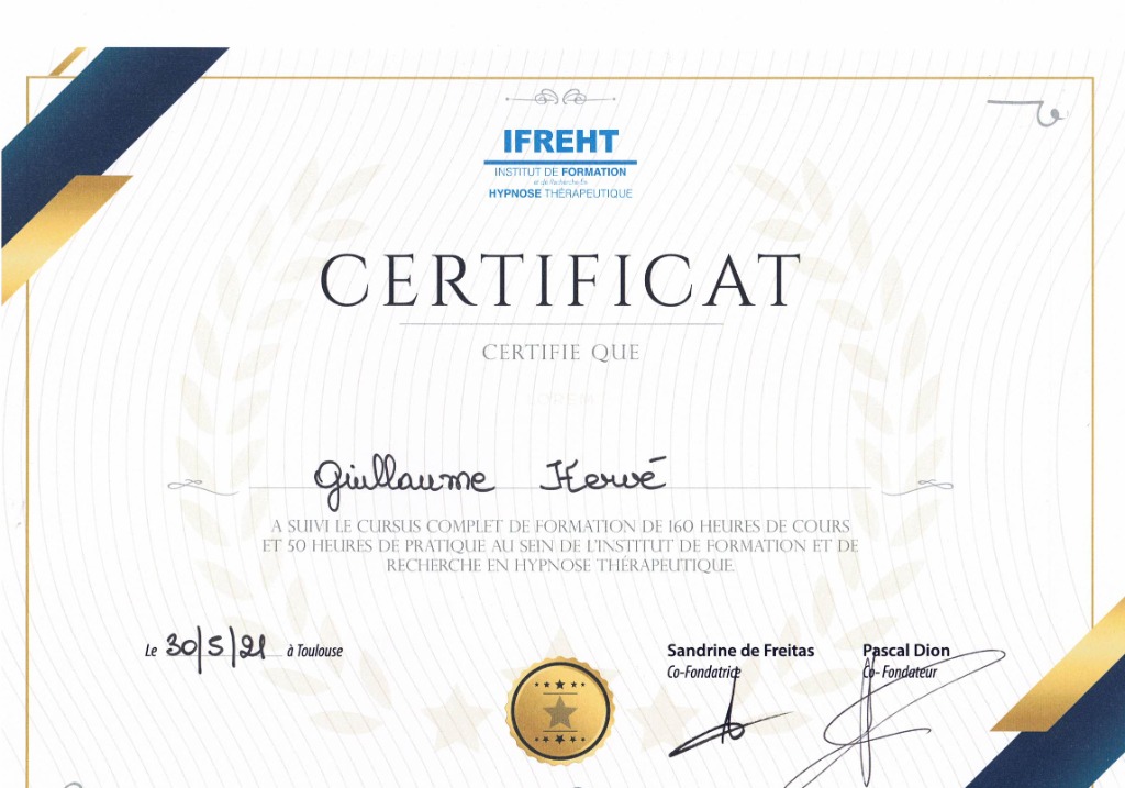 photo diplome Guillaume HERVE