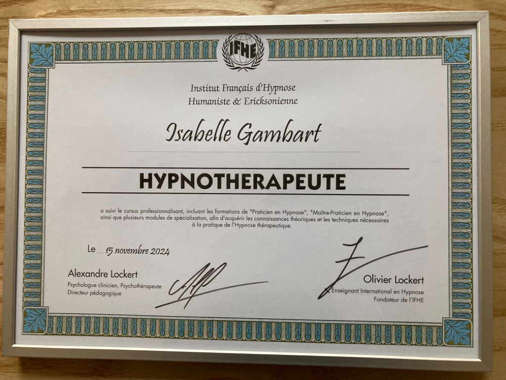 photo diplome Isabelle Gambart