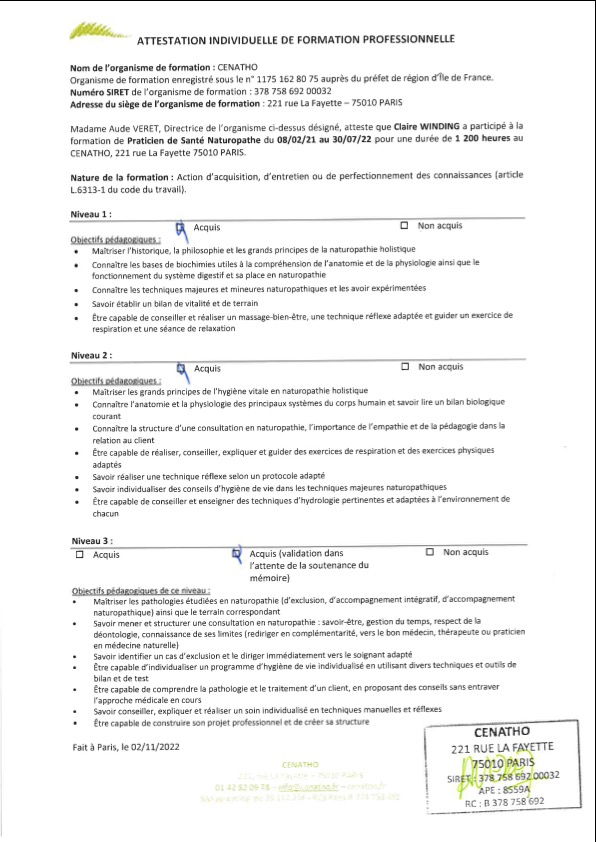 photo diplome Claire Winding