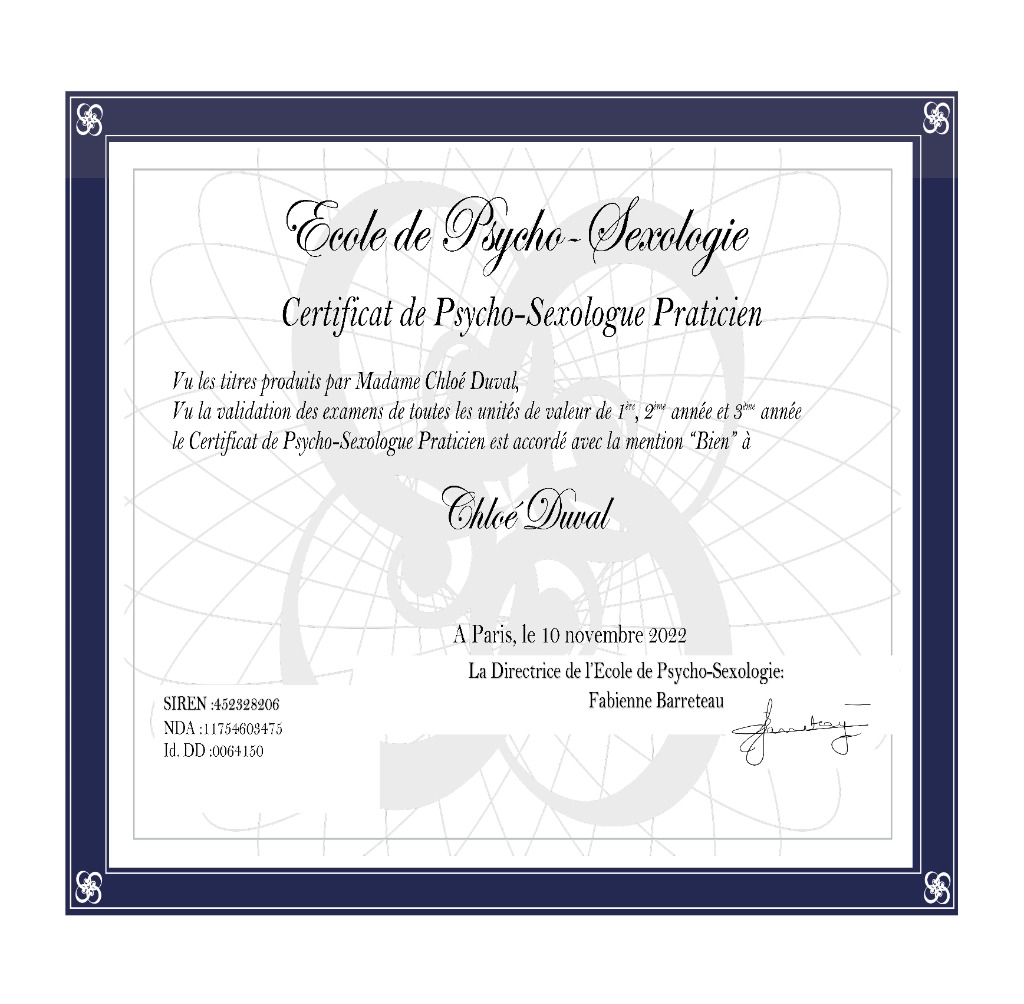 photo diplome Chloé Duval