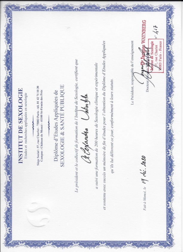 photo diplome Alexandra Vatimbella