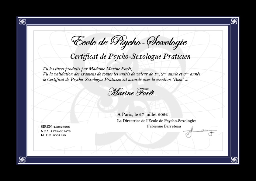 photo diplome Marine Foret