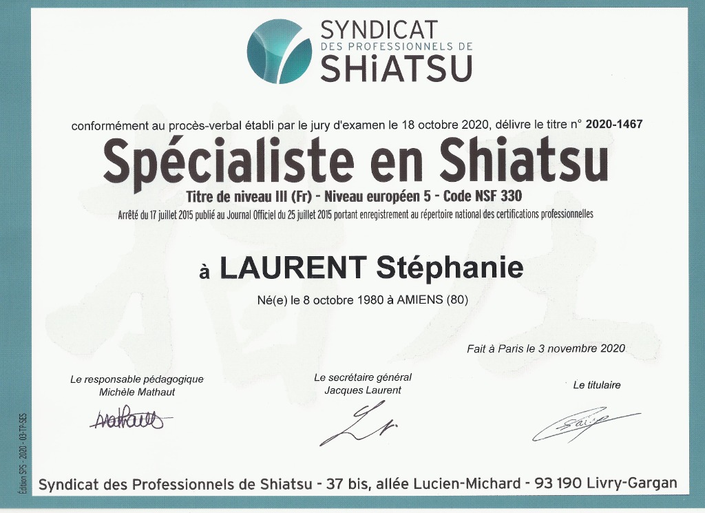 photo diplome LAURENT Stéphanie