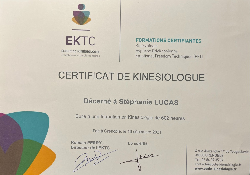 photo diplome LUCAS Stéphanie Ambiance Gaia