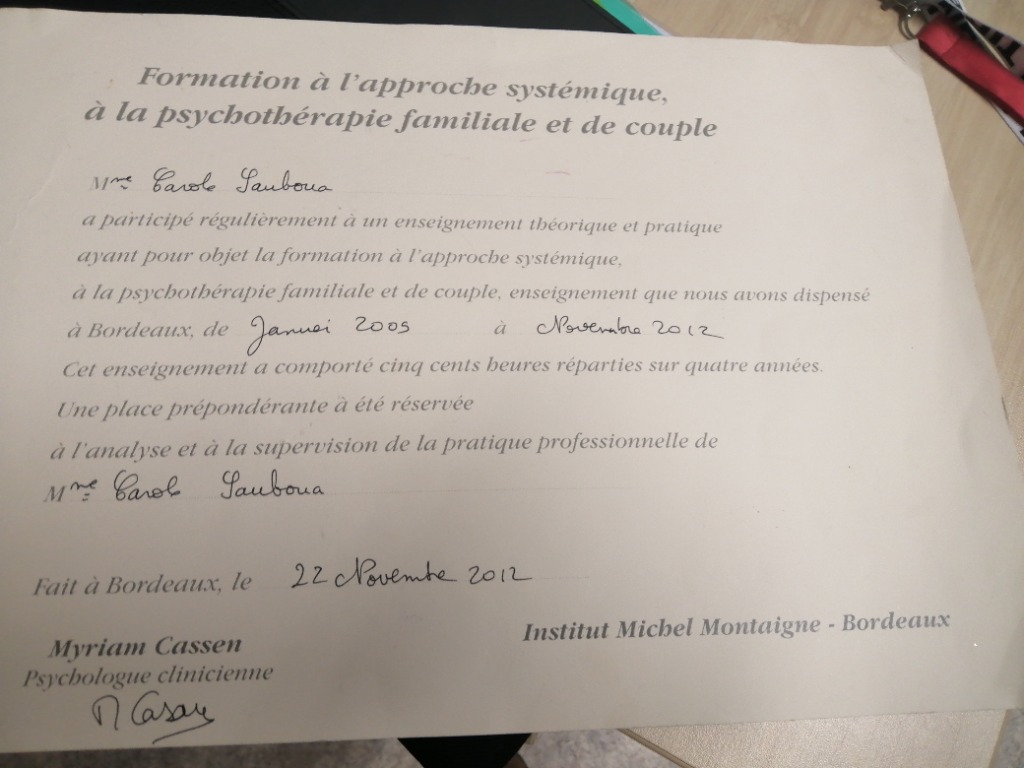 photo diplome Carole SAUBOUA 