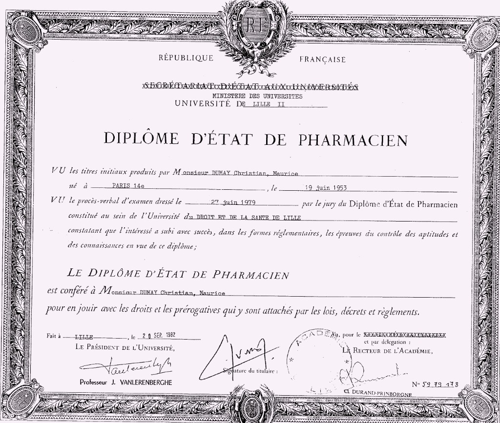 photo diplome Christian Dumay