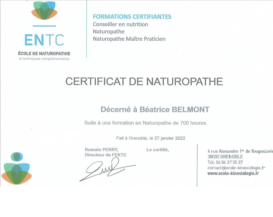 photo diplome Béatrice Belmont