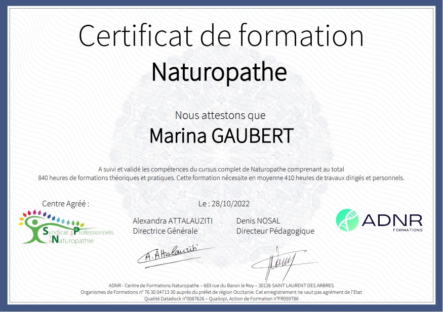 photo diplome Marina Gaubert