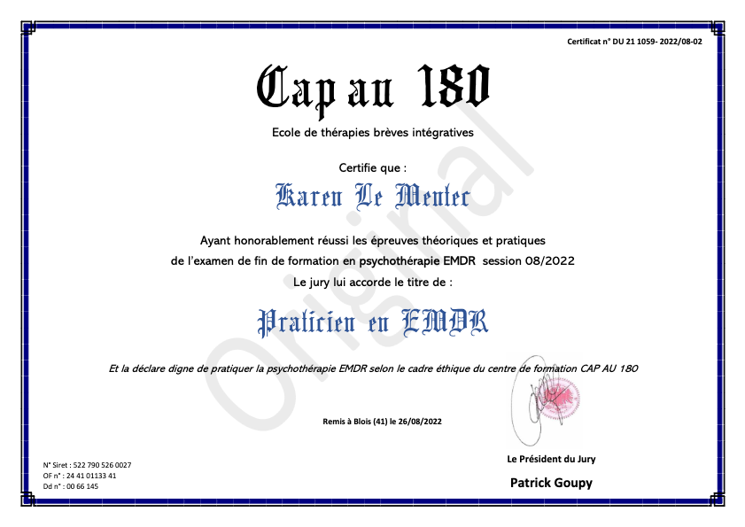 photo diplome Karen Le Mentec