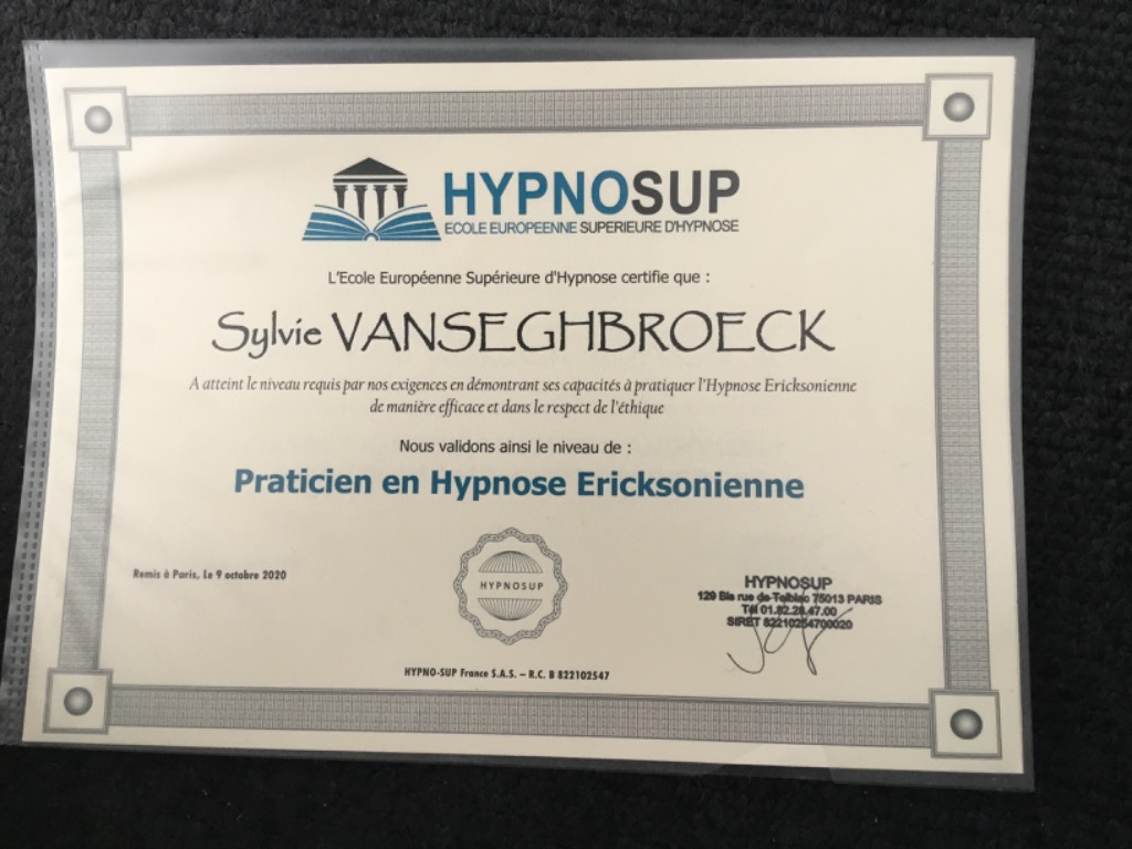 photo diplome Sylvie Vanseghbroeck