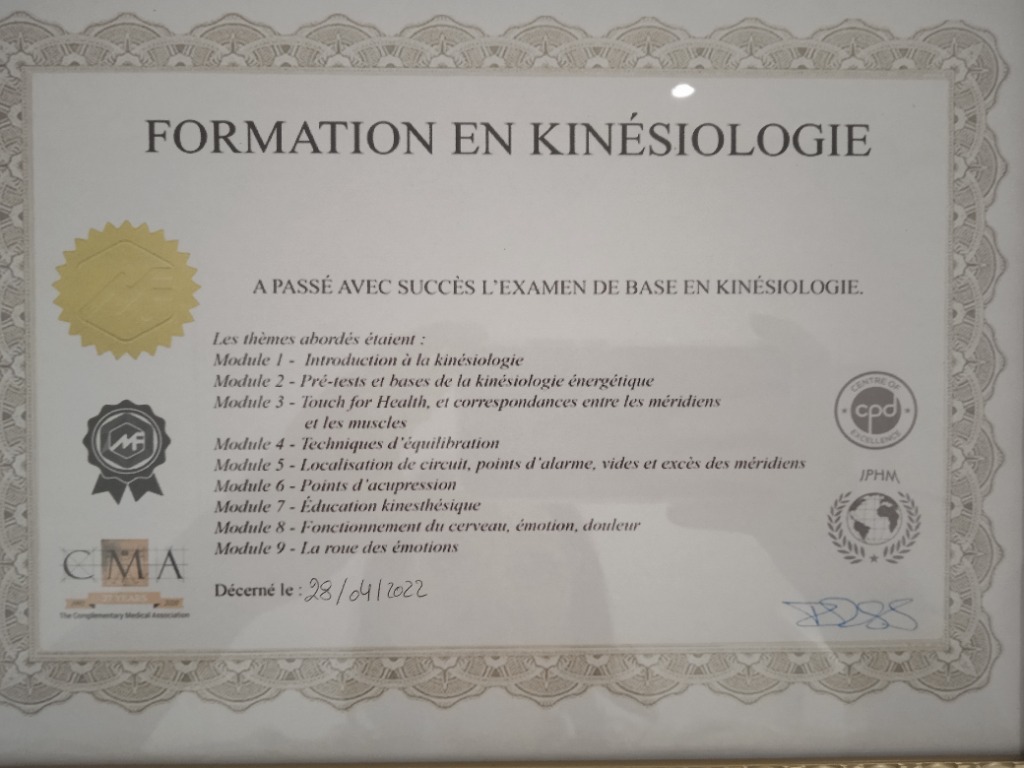 photo diplome Lecat marie sophrologue