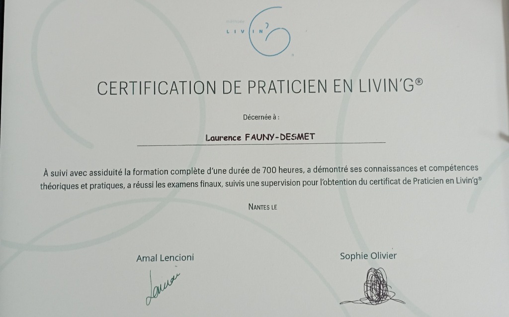 photo diplome Laurence FAUNY DESMET