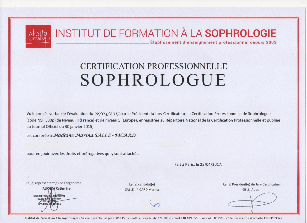 photo diplome Marina Picard