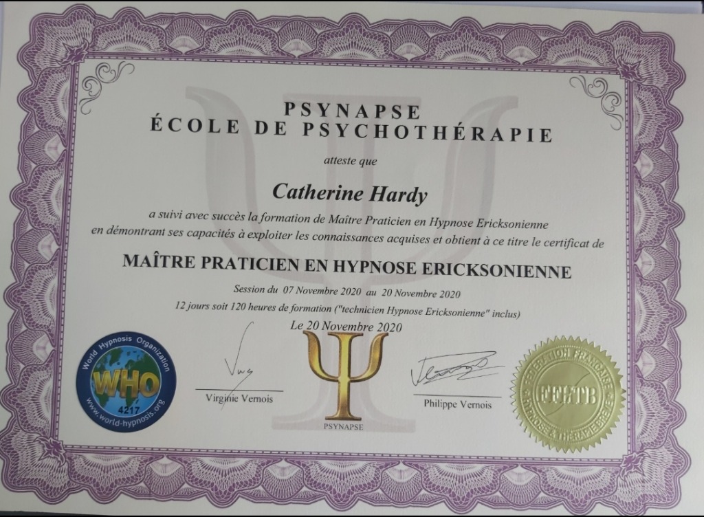 photo diplome Catherine Hardy