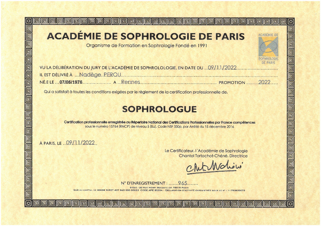 photo diplome Nadège Pérou