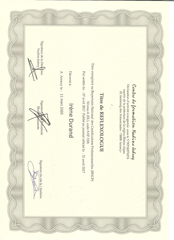 photo diplome Irène DURAND