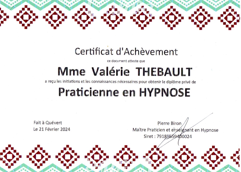 photo diplome Valérie THEBAULT