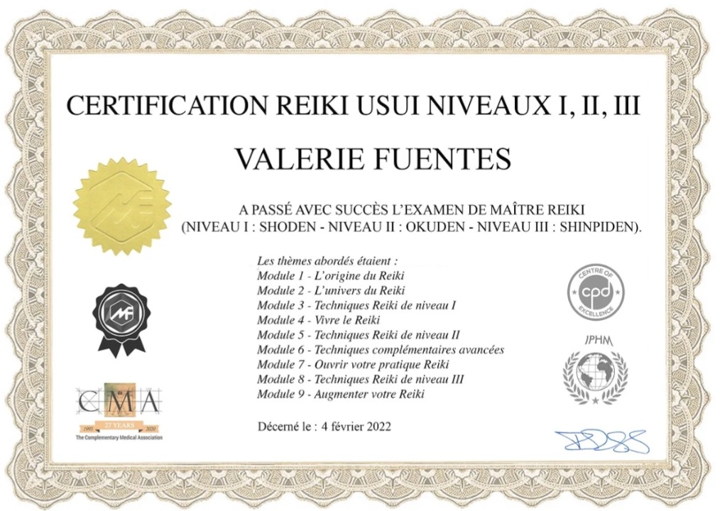 photo diplome Humanimalia-Reiki 