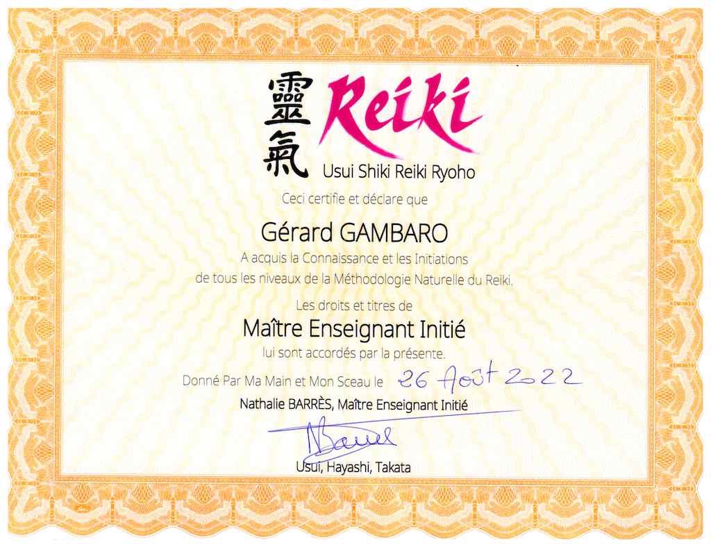 photo diplome Gérard GAMBARO