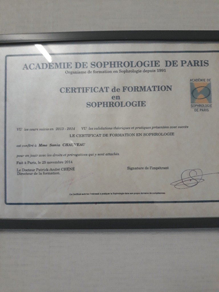 photo diplome Sonia Chauveau
