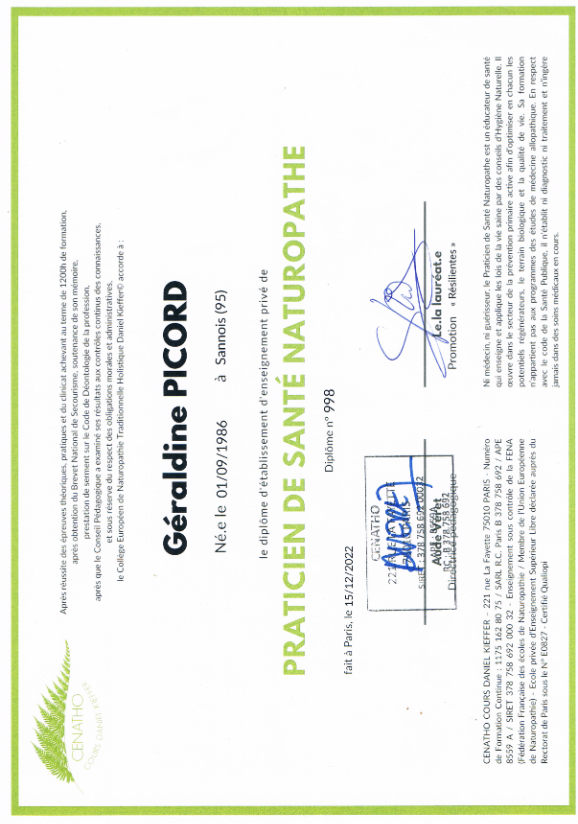photo diplome Géraldine PICORD