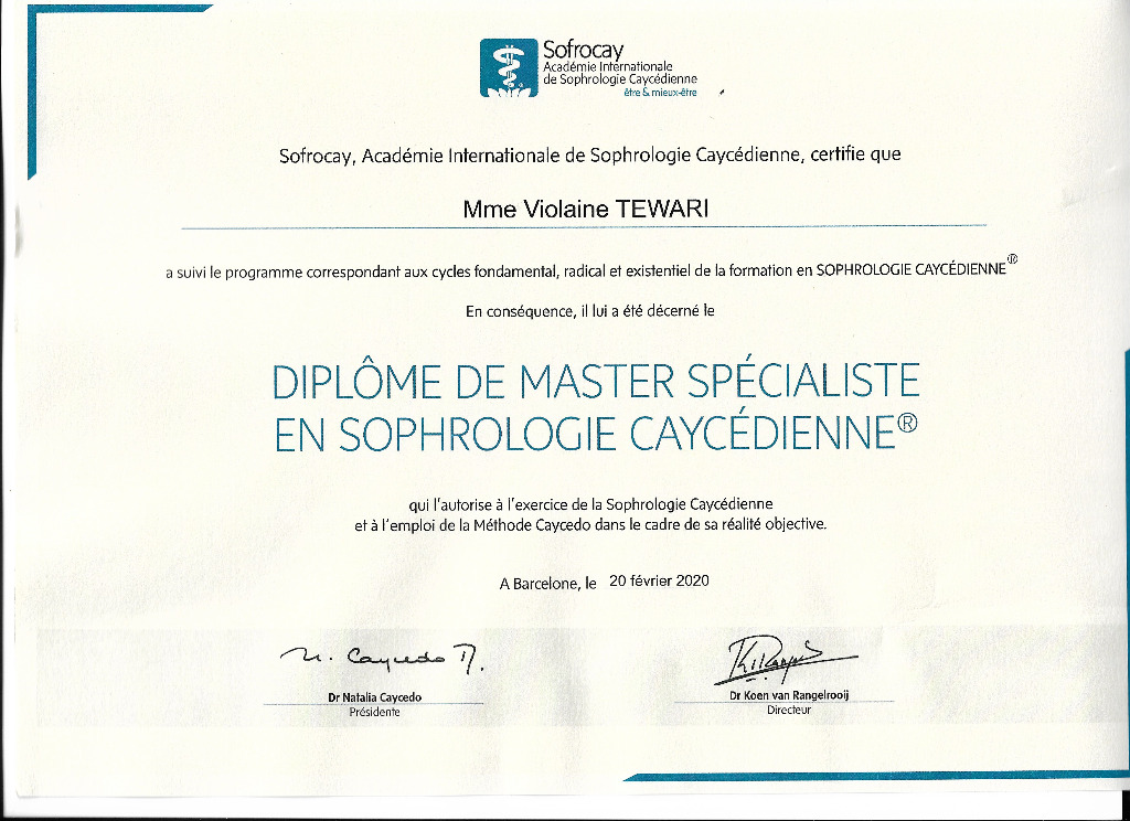 photo diplome VIOLAINE TEWARI