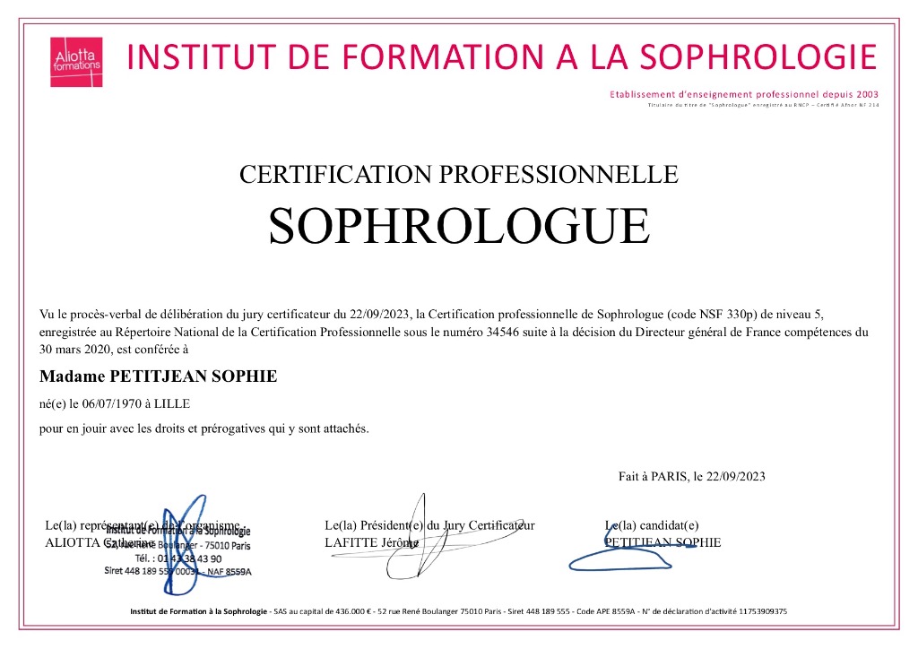 photo diplome Sophie Petitjean