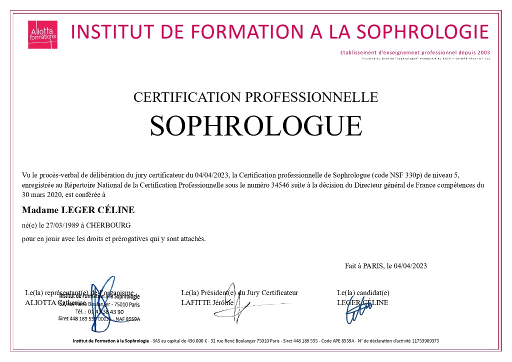 photo diplome Céline Léger