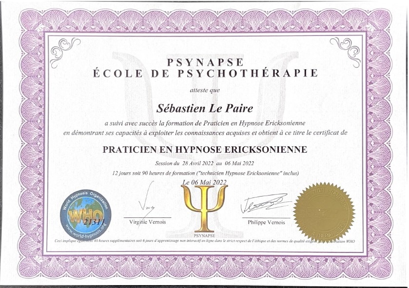 photo diplome Hypno Bordeaux
