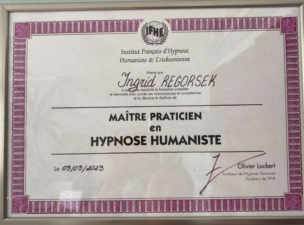 photo diplome Ingrid Regorsek